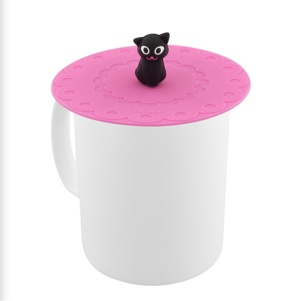 PYLONES STUDIO Silicone Lids for Mugs - Set of 2 - Black Cat and Fox - Picture 10 of 10